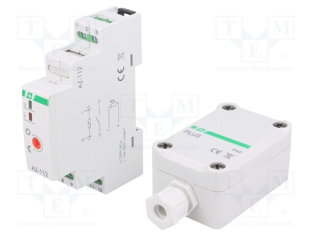 Twilight switch; IP65; 230VAC; SPST-NO; DIN; -25÷50°C