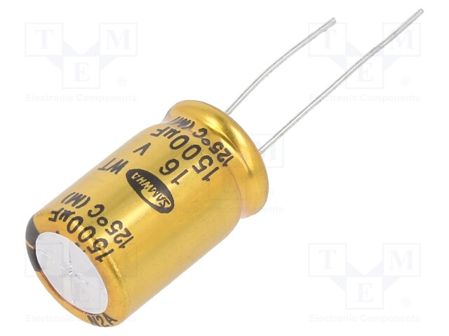 Capacitor: electrolytic; THT; 1500uF; 16VDC; Ø12.5x20mm; ±20%