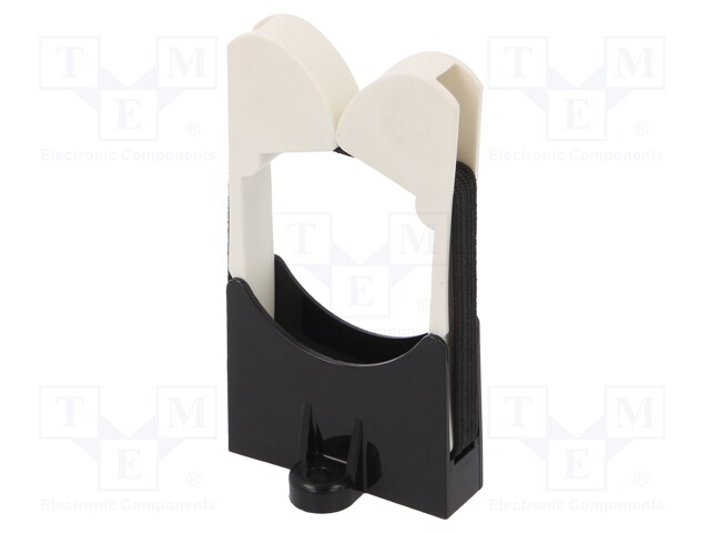 Screw mounted clamp; polyamide; black; W: 30mm; L: 41.7mm; H: 72.6mm