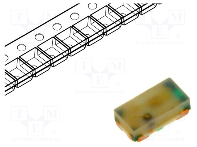 LED; SMD; 0603; red/green; 1.6x0.8x0.5mm; 120°; 1.9÷2.4/3.4÷3.8V