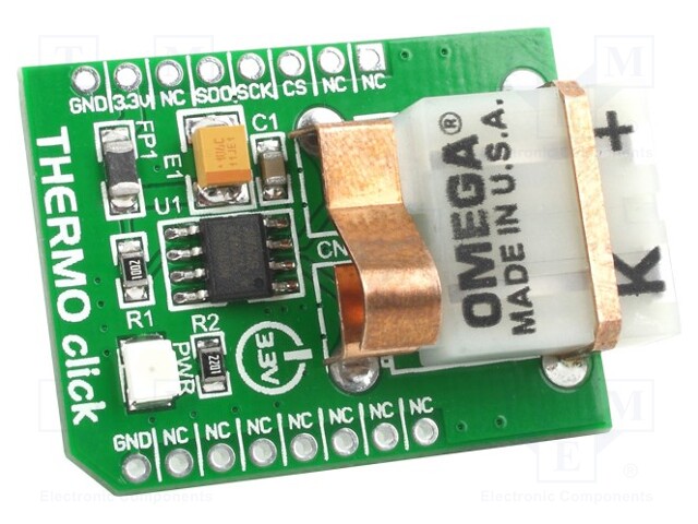 Click board; thermocouple; SPI; MAX31855K; mikroBUS connector