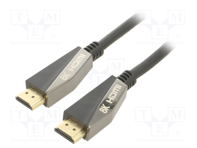 Cable; HDCP 2.2,HDMI 2.1; HDMI plug,both sides; PVC; 2m; black