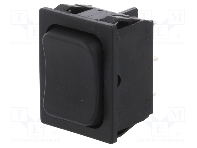 ROCKER; DPDT; Pos: 3; (ON)-OFF-(ON); 6A/250VAC; IP40; 100mΩ; UL94V-2