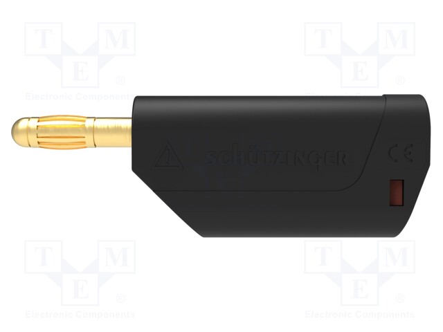 Plug; 4mm banana; 32A; 30VAC; 60VDC; black; Max.wire diam: 4mm