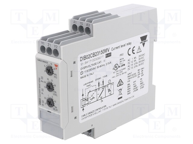 Module: current monitoring relay; AC/DC current; 115/230VAC; DIN