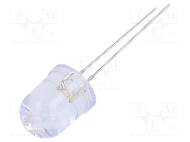 LED; 10mm; white warm; 5800mcd; 30°; Front: convex; Pitch: 2.54mm