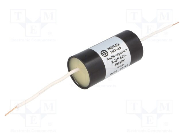 Capacitor: polypropylene; 2.2uF; 600VDC; ±2%; Ø25x51mm; -25÷85°C