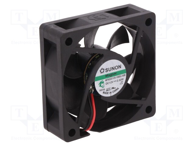 Fan: DC; axial; 12VDC; 60x60x20mm; 43.1m3/h; 39dBA; Vapo; 5700rpm