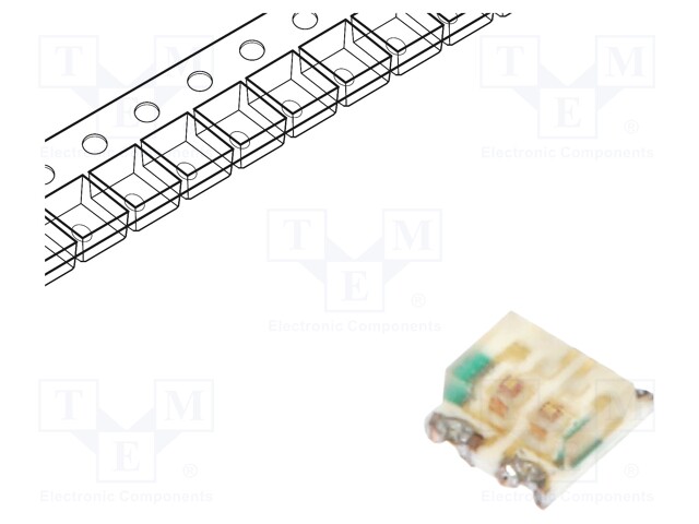 LED; SMD; 0606; yellow/green; 1.5x1.6x0.7mm; 150°; 2.1÷2.2V; 30mA