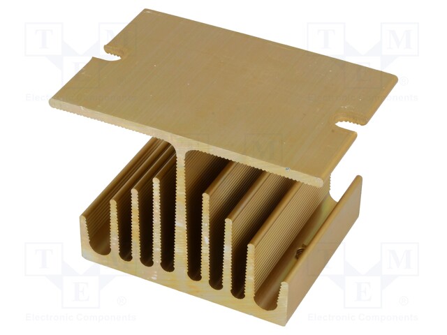 Heatsink: extruded; Y; golden; L: 50mm; W: 75mm; H: 50mm; aluminium