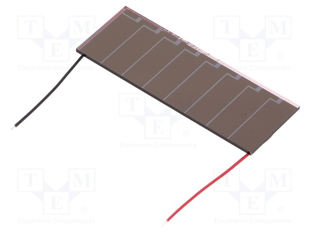 Photovoltaic cell; indoor; 55x20x1.1mm; 3g; 46.5uW; 15.5uA; 4.9V