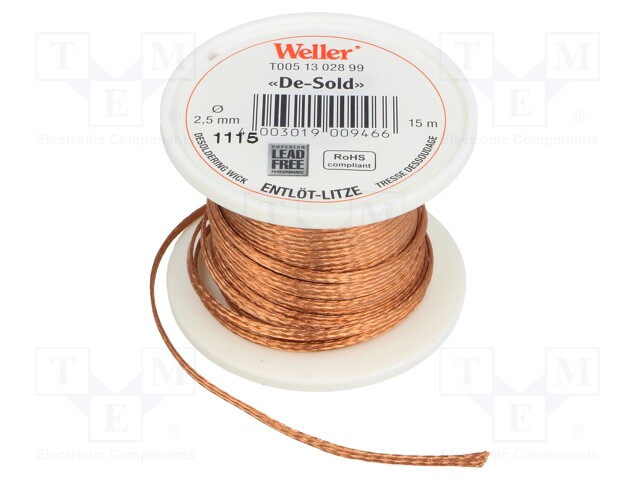 Tape: desoldering; W: 2.5mm; L: 15m