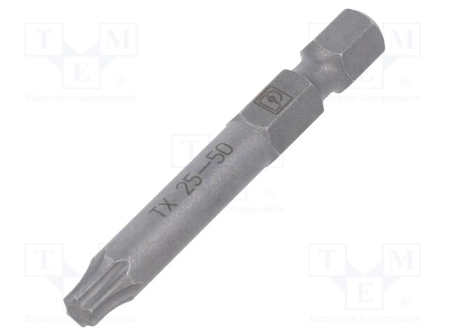 Screwdriver bit; Torx®; TX25; Overall len: 50mm