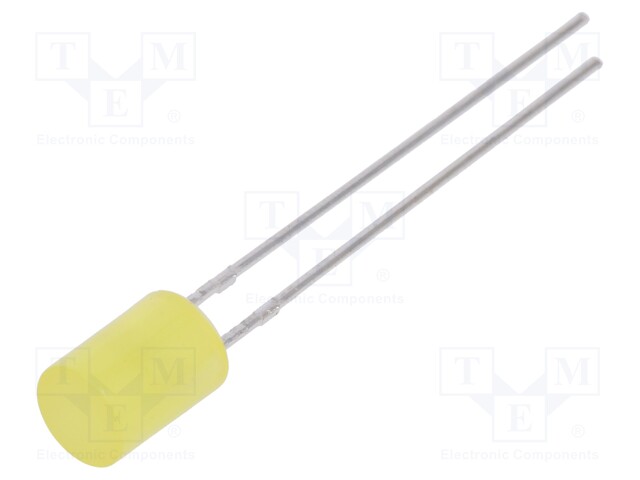 LED; 5mm; yellow; 70÷120mcd; 130°; Front: flat; without flange