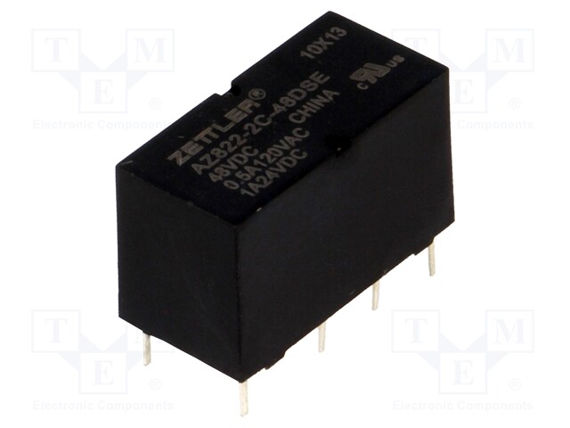 Relay: electromagnetic; DPDT; Ucoil: 48VDC; 0.5A/120VAC; 1A/24VDC