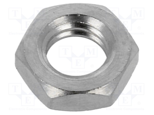 Nut; M6; brass; nickel; 10mm; -20÷100°C; Thread: metric; Pitch: 1,0