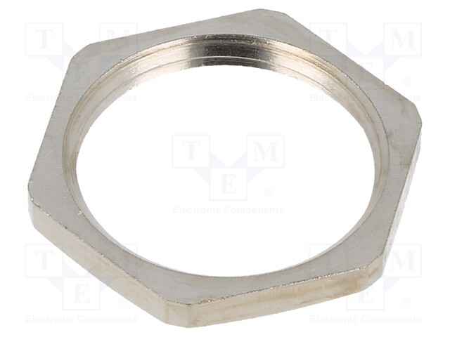 Nut; PG16; brass; -100÷300°C; Thread: PG; Plating: nickel