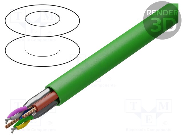 Wire; KH-BUS; 2x1,5mm2 + 2x2x0,60mm; stranded; Cu; FRNC; green