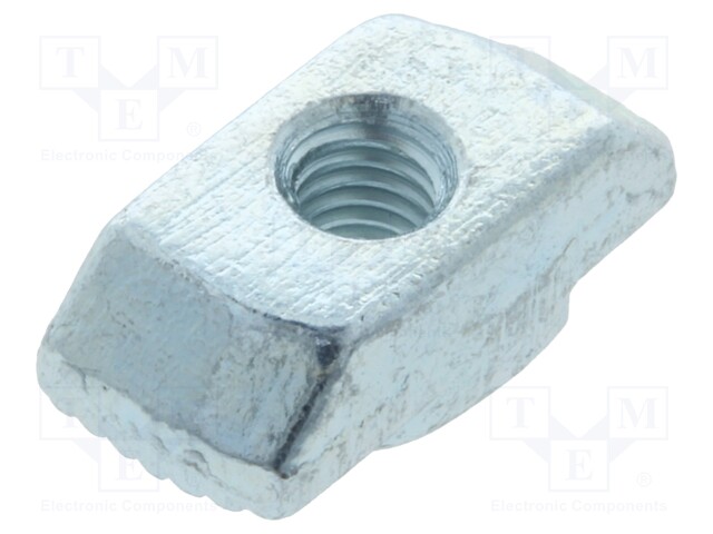 Nut; for profiles; Width of the groove: 8mm; steel; zinc; H: 1.5mm