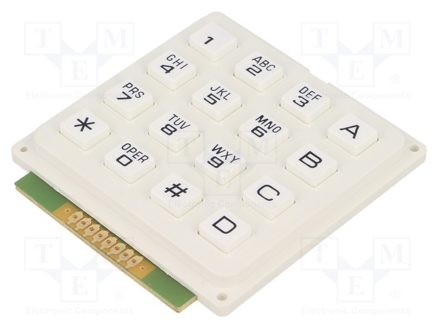 Keypad: plastic; No.of butt: 16; none; plastic; 200mΩ; 1N; 20mA