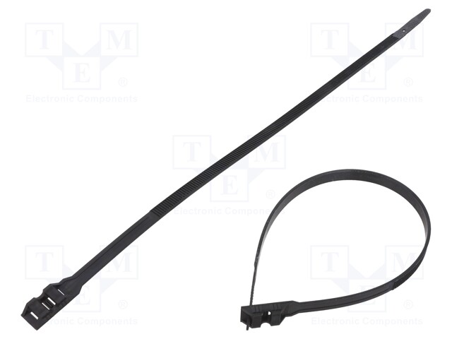 Cable tie; double lock; L: 360mm; W: 9mm; polyamide; 540N; black