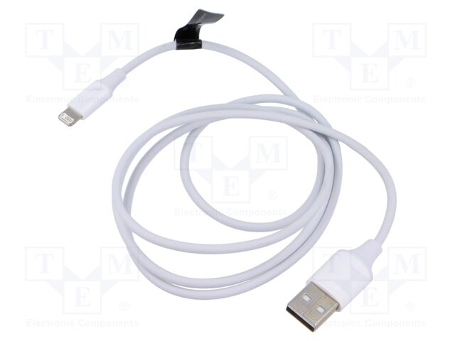 Cable; Apple Lightning plug,USB A socket; nickel plated; 1m