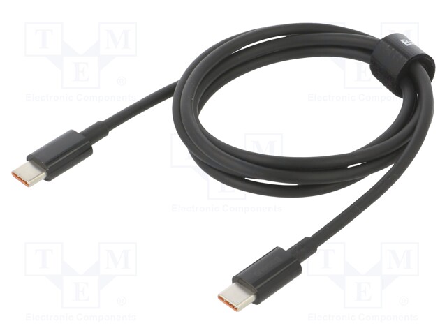 Cable; USB C plug,both sides; 1m; black; 100W