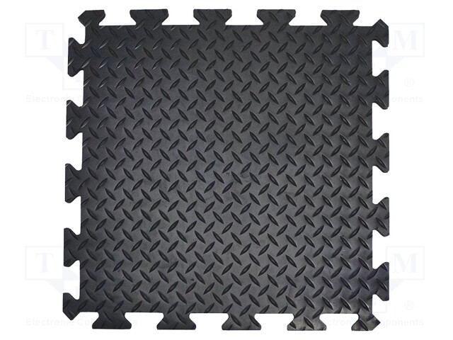 Anti fatigue mat; Width: 0.5m; L: 0.5m; Mat: PVC,foam; Colour: black