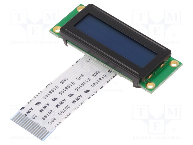 Display: LCD; alphanumeric; FSTN Positive; 16x2; 53x20x5.4mm; LED