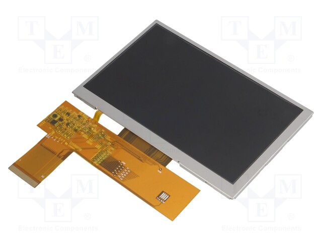 Display: TFT; 5"; 800x480; Illumin: LED; Dim: 118.5x77.55x2.8mm