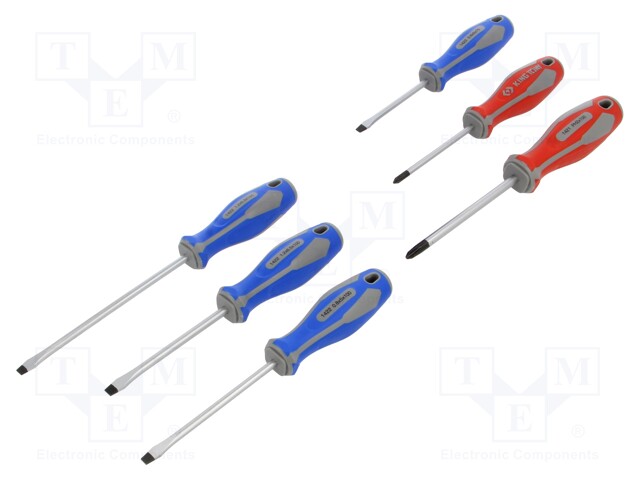 Kit: screwdrivers; Pcs: 6; Phillips,slot