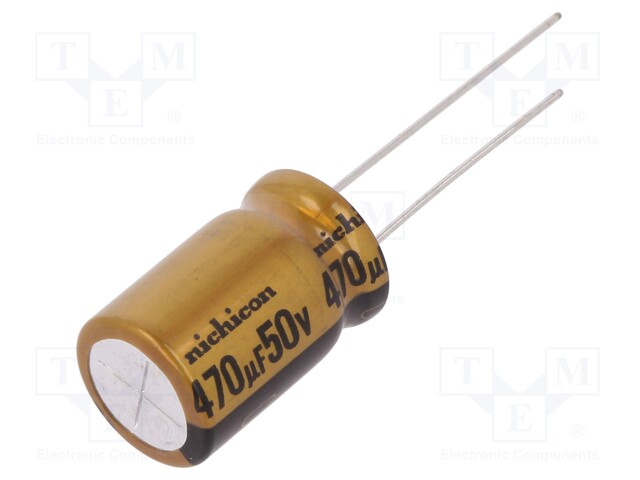 Capacitor: electrolytic; THT; 470uF; 50VDC; Ø12.5x20mm; Pitch: 5mm