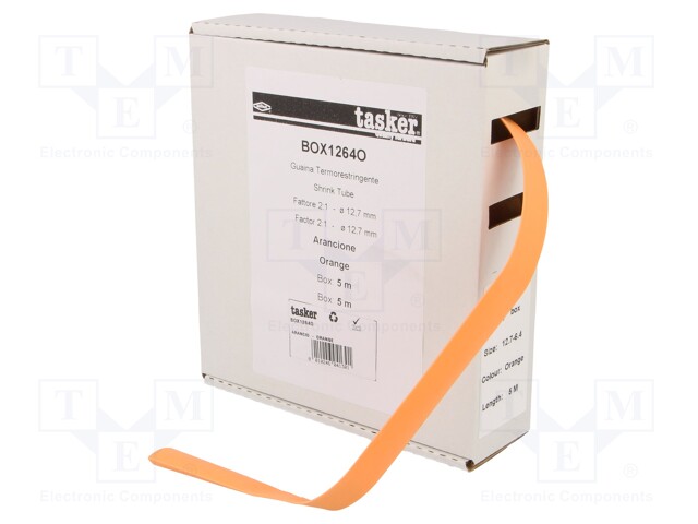 Heat shrink sleeve; glueless; 2: 1; 12.7mm; L: 5m; orange