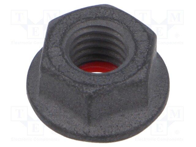 Nut; with flange,with seal; hexagonal; M8; 1.25; steel; H: 8.5mm