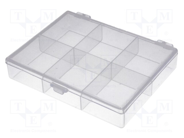 Container: compartment box; 118x90x22mm; transparent