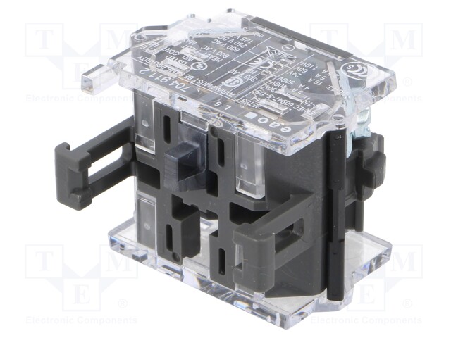 Contact block; 22mm; 04; -40÷55°C; front fixing; Contacts: NC; 10A