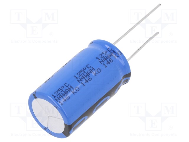 Electrolytic Capacitor, 6800 µF, 16 V, 146 RTI Series, ± 20%, Radial Leaded, 6000 hours @ 125°C