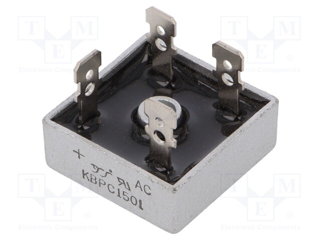 Single-phase bridge rectifier; Urmax: 100V; If: 15A; Ifsm: 300A