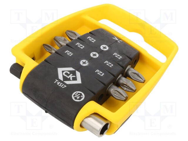 Screwdriver bits; Pcs: 7; Package: plastic case; 25mm