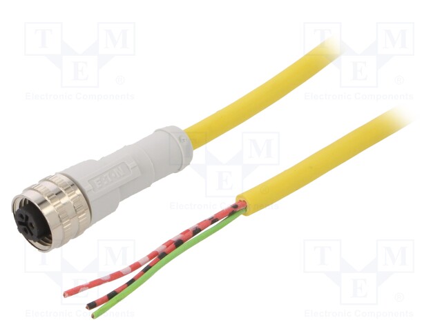 Connection lead; M12; PIN: 3; straight; 5m; plug; -25÷70°C; IP67