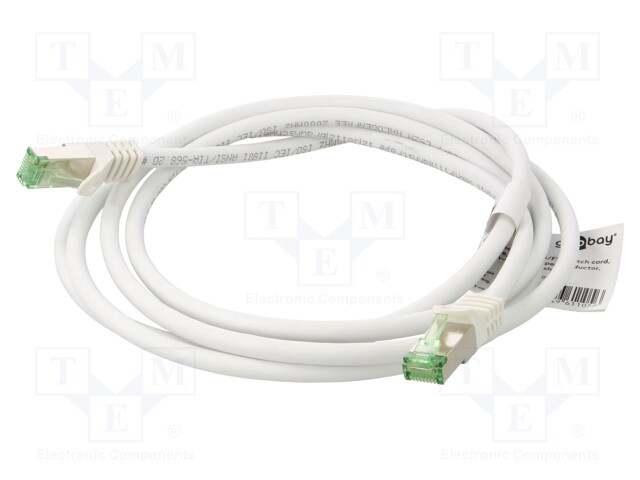 Patch cord; S/FTP; Cat 8.1; stranded; Cu; LSZH; white; 2m; 26AWG