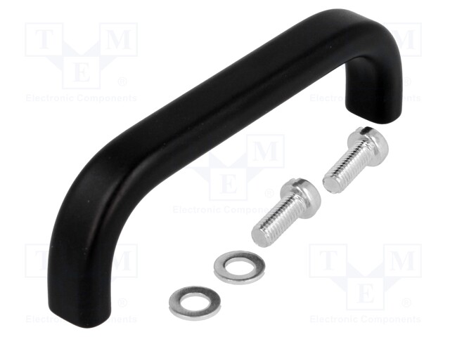 Handle; Mat: aluminium; black; H: 29mm; L: 96mm; W: 12mm