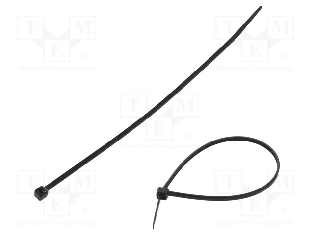 Cable tie; L: 165mm; W: 2.5mm; polyamide; 80N; black; Ømax: 43mm