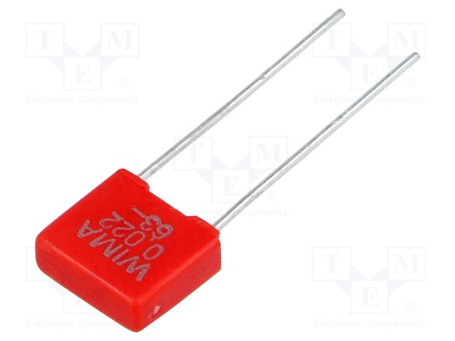 Capacitor: polyester; 22nF; 40VAC; 63VDC; Pitch: 5mm; ±5%; -55÷100°C