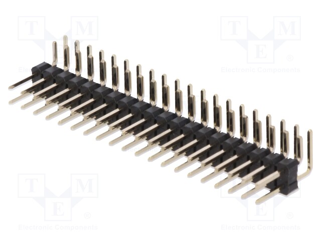 Pin header; pin strips; male; PIN: 40; angled 90°; 2.54mm; THT; 2x20