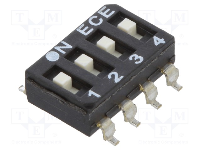 Switch: DIP-SWITCH; Poles number: 4; OFF-ON; 0.025A/24VDC; Pos: 2