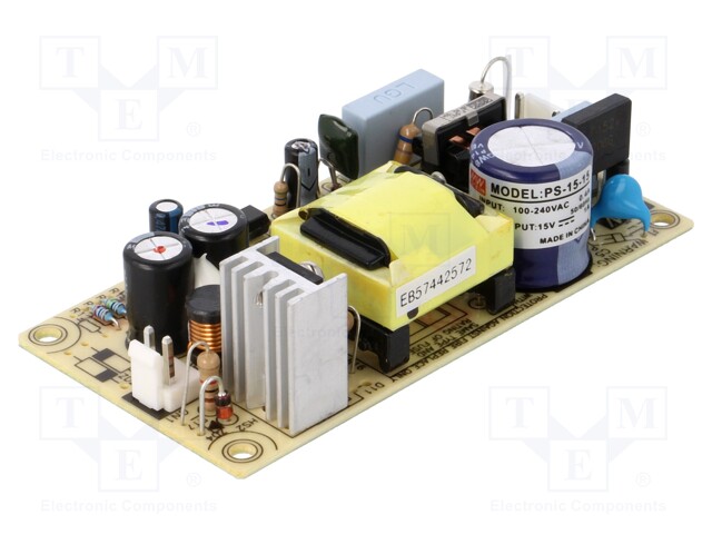 Power supply: switched-mode; 15W; 120÷370VDC; 85÷264VAC; OUT: 1