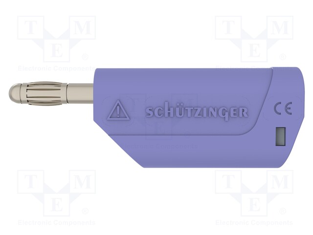 Plug; 4mm banana; 32A; 30VAC; 60VDC; violet; Max.wire diam: 4mm