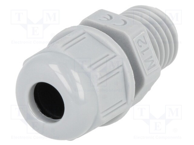 Cable gland; M12; IP68; Mat: polyamide; dark grey; UL94V-2