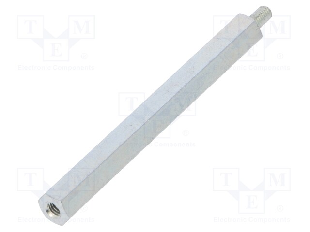 Screwed spacer sleeve; Int.thread: M3; 55mm; Ext.thread: M3; steel